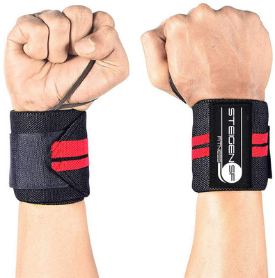 STEIGEN FITNESS Wrist Wrap / Wrist Support / Wrist Band With Thumb Support (1 Pair) Wrist Support(Red, Black)