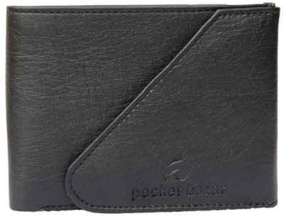 pocket bazar Men Casual Black Artificial Leather Wallet(5 Card Slots)