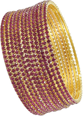 ZULKA Metal Agate Bangle Set(Pack of 12)