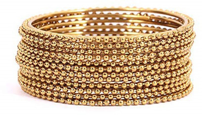 JSD Alloy Gold-plated Bangle Set(Pack of 12)