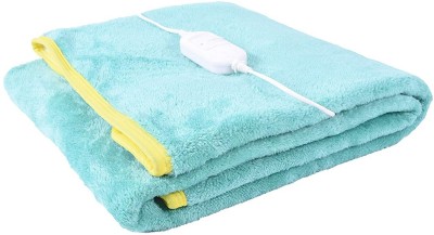 Comfort Ideas Solid Single Electric Blanket for  Heavy Winter(Poly Cotton, Green)