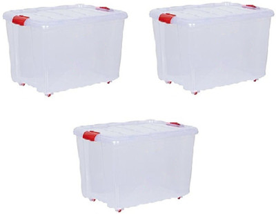 AMAZE ACTIONWARE Plastic Grocery Container  - 25 L(Pack of 3, Clear)