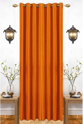 India Furnish 274.1 cm (9 ft) Polyester Semi Transparent Long Door Curtain Single Curtain(Plain, Solid, Orange)