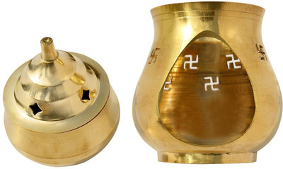 ADIYOGI Brass (Pack of 6) Table Diya(Height: 6 inch)