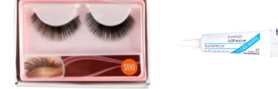 CETC Combo of Waterproof Eyelash Glue and False Eyelashes for Women(Pack of 2)