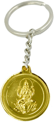 AFH Mata Laxmi with Shree Yantra Golden Plated (38 mm) Quality Key Chain for Gifiting Friend and Family Key Chain