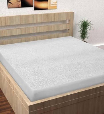 Hashtag Fitted Double Size Waterproof Mattress Cover(White)
