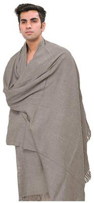 k j traders Wool Solid Women, Men Shawl(Grey)