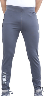 Fitinc Solid Men Grey Track Pants