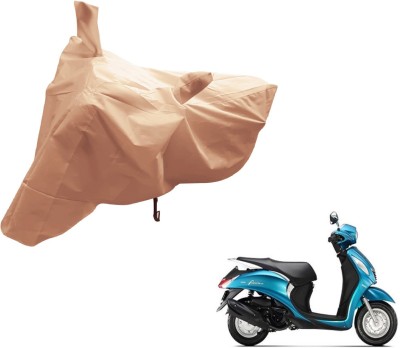 MOCKHE Two Wheeler Cover for Yamaha(Fascino, Beige)