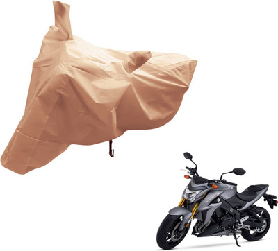 MOCKHE Two Wheeler Cover for Suzuki(GSX, Beige)