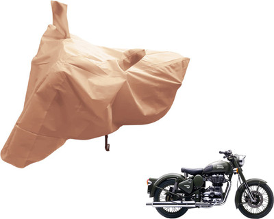 Auto Hub Two Wheeler Cover for Royal Enfield(Battle Green, Beige)