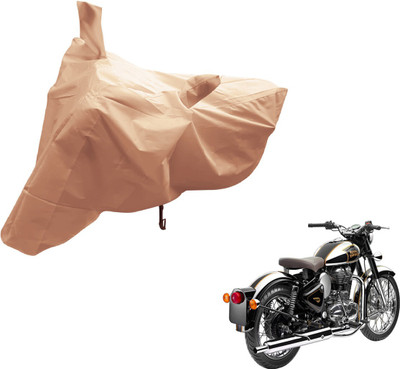 Auto Hub Two Wheeler Cover for Royal Enfield(Classic Chrome, Beige)