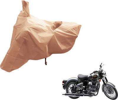 MOCKHE Two Wheeler Cover for Royal Enfield(Classic 500, Beige)