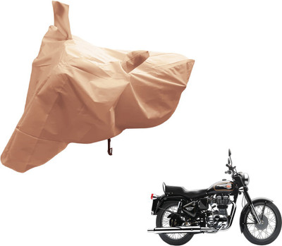 Auto Hub Two Wheeler Cover for Royal Enfield(Bullet 350, Beige)