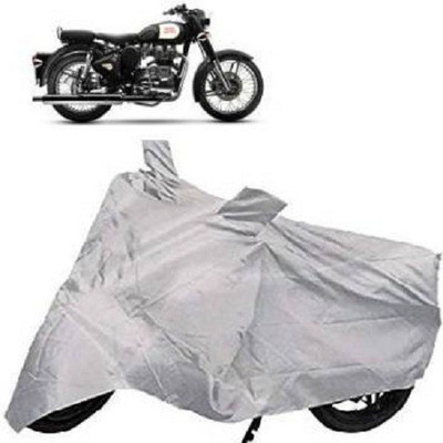 Shree ji traders Two Wheeler Cover for Royal Enfield(Silver)