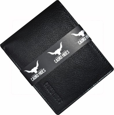 cadrohides Men Casual Black Genuine Leather Wallet(5 Card Slots)