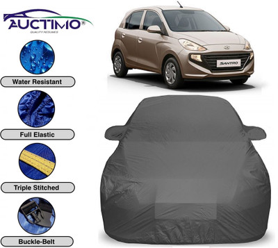 AUCTIMO Car Cover For Hyundai Santro (With Mirror Pockets)(Grey)