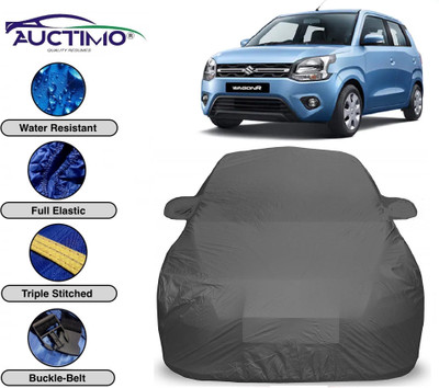 AUCTIMO Car Cover For Maruti Suzuki WagonR (With Mirror Pockets)(Grey)
