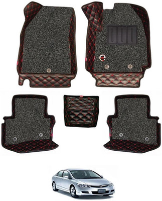 elegant Leatherite 7D Mat For  Honda Civic(Black, Red)