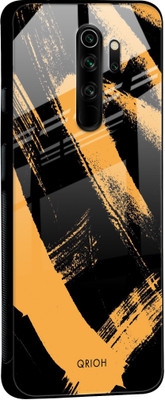 QRIOH Glass Back Cover for Mi Redmi Note 8 Pro(Multicolor, Grip Case, Silicon, Pack of: 1)