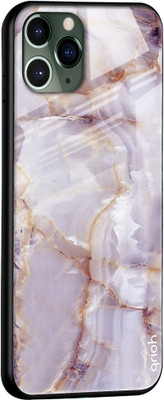 QRIOH Glass Back Cover for Apple iPhone 11 Pro Max(Multicolor, Grip Case, Silicon, Pack of: 1)