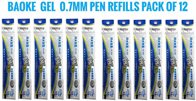 Baoke 0.7MMSmooth Gel BLUE Refill(Pack of 12, Ink Color - Blue)