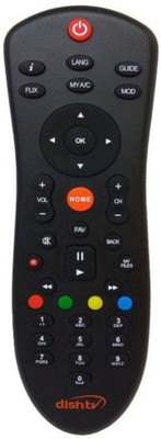 Darahs DTH Set Top Box Remote & Recording Feature for All D-I-S-H TV SD/HD Set Top Box dish tv Remote Controller(Black)