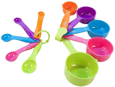 Kreya Enterprise 10 PCS Piece Measuring Cup & Spoon Set Disposable Plastic Measuring Spoon Set Measuring Cup Set(210 ml)