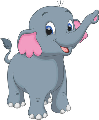 Wallzone 50 cm Elephant Removable Sticker(Pack of 1)