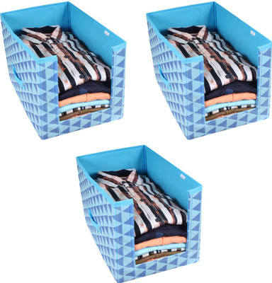 PrettyKrafts Shelf Organizers(Blue, Polyester)