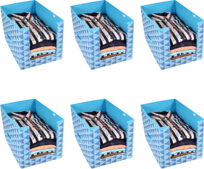 PrettyKrafts Shelf Organizers(Blue, Polyester)