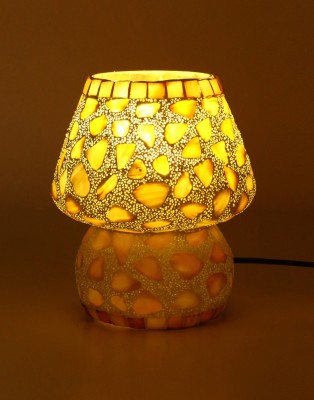 Somil Afast Glass Mosaic Table Lamp , 20X20X25 CM., Pack Of -1 Night Lamp(25 cm, Multicolor)