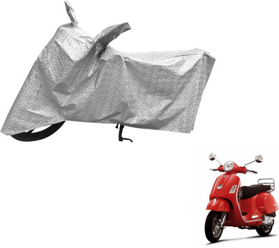 Auto Hub Waterproof Two Wheeler Cover for Universal For Bike(Vespa LX, Silver)