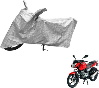 Auto Hub Waterproof Two Wheeler Cover for Bajaj(Pulsar 135 LS DTS-i, Silver)