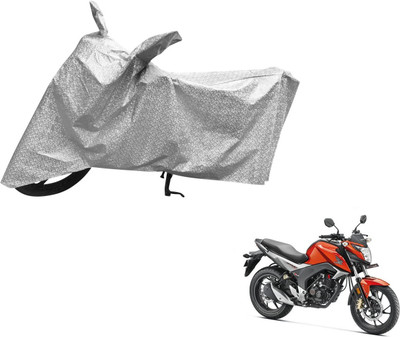 Auto Hub Waterproof Two Wheeler Cover for Honda(CB Hornet 160, Silver)