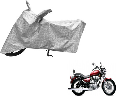 Auto Hub Waterproof Two Wheeler Cover for Royal Enfield(Twin spark, Silver)