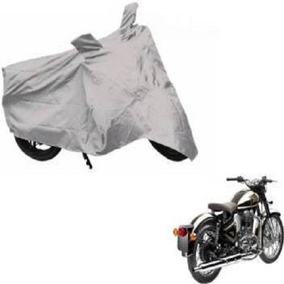 Shree ji traders Two Wheeler Cover for Royal Enfield(Classic Chrome, Silver)