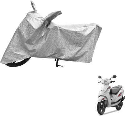 Auto Hub Waterproof Two Wheeler Cover for TVS(Wego, Silver)