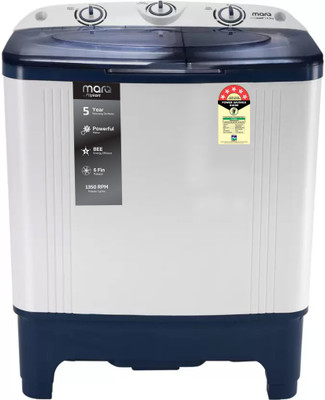 MarQ by Flipkart 6.5 kg 5 Star Rating Semi Automatic Top Load White, Blue(MQSA65H5B)