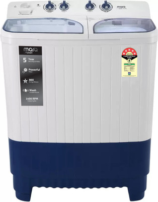 MarQ by Flipkart 8.5 kg 5 Star Rating Semi Automatic Top Load White, Blue(MQSA85H5B)