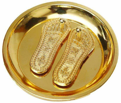 KRITI CREATION Charan Paduka Golden Plate Brass Yantra(Pack of 1)