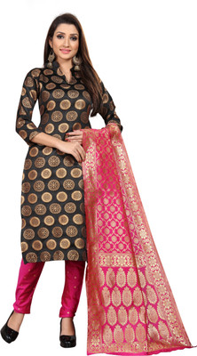 ANAND Jacquard Embellished Kurta & Churidar Material