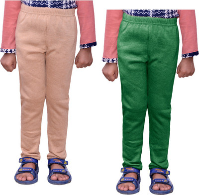 IndiWeaves Legging For Girls(Green Pack of 2)