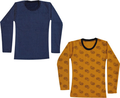 IndiWeaves Girls Casual Fleece Blend Woollen Top(Yellow, Pack of 2)