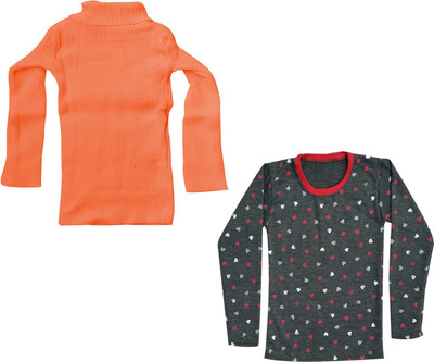 IndiWeaves Girls Casual Fleece Sweater Top(Multicolor, Pack of 2)