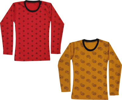 IndiWeaves Girls Casual Fleece Blend Woollen Top(Yellow, Pack of 2)