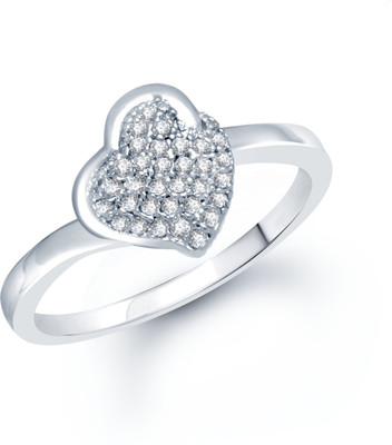 83% OFF on VK Jewels Dil Shaped Rhodium plated Shaped for Women and Girls Alloy Cubic Zirconia Rhodium Plated Ring