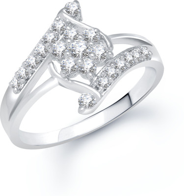 87% OFF on VK Jewels Cluster Shine Shaped for Women and Girls Alloy Cubic Zirconia Rhodium Plated Ring