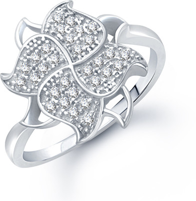 86% OFF on VK Jewels Estonish Micro Shaped for Women and Girls Alloy Cubic Zirconia Rhodium Plated Ring